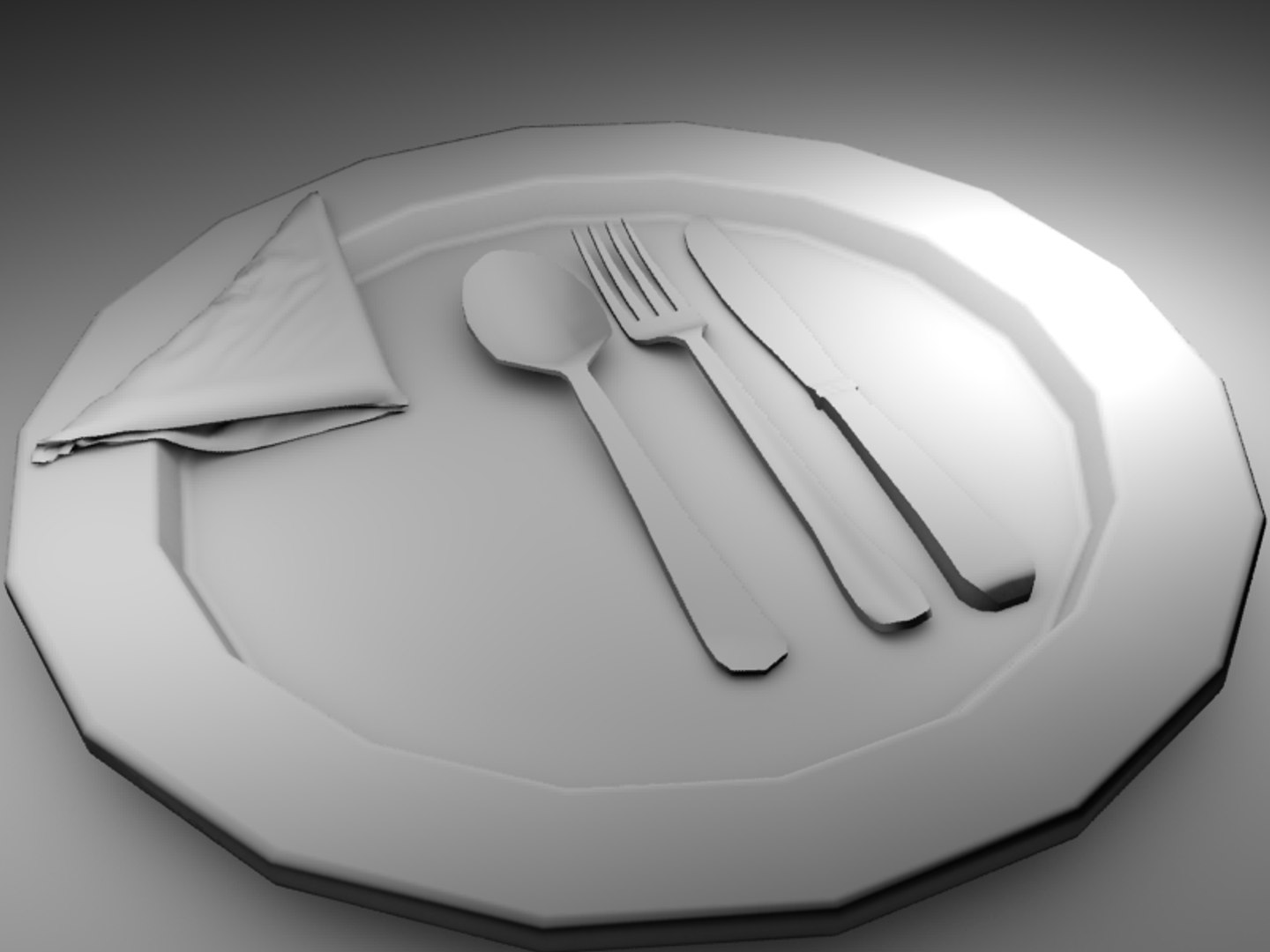 3d dinner silverware model