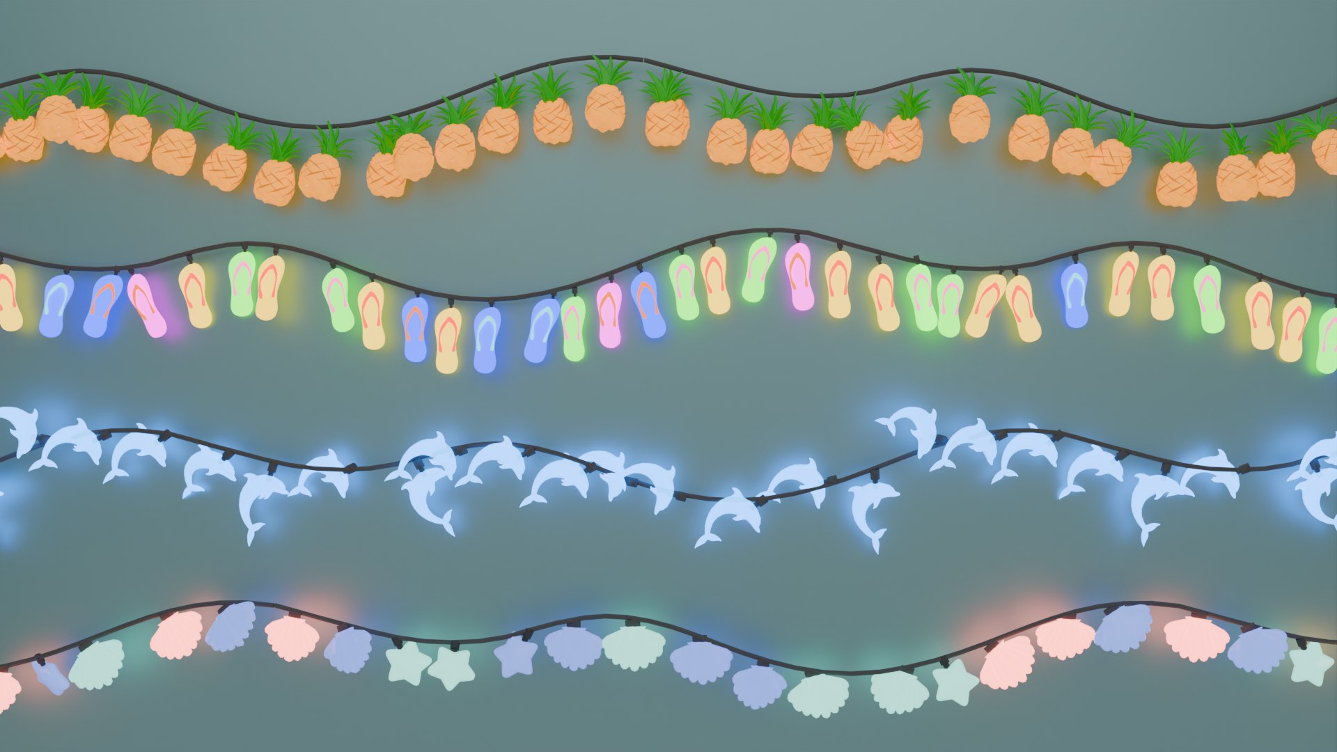 3D Model 21 Modular String Lights - TurboSquid 2261604