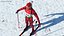 Biathlonista w pełni wyposażony, uzbrojony