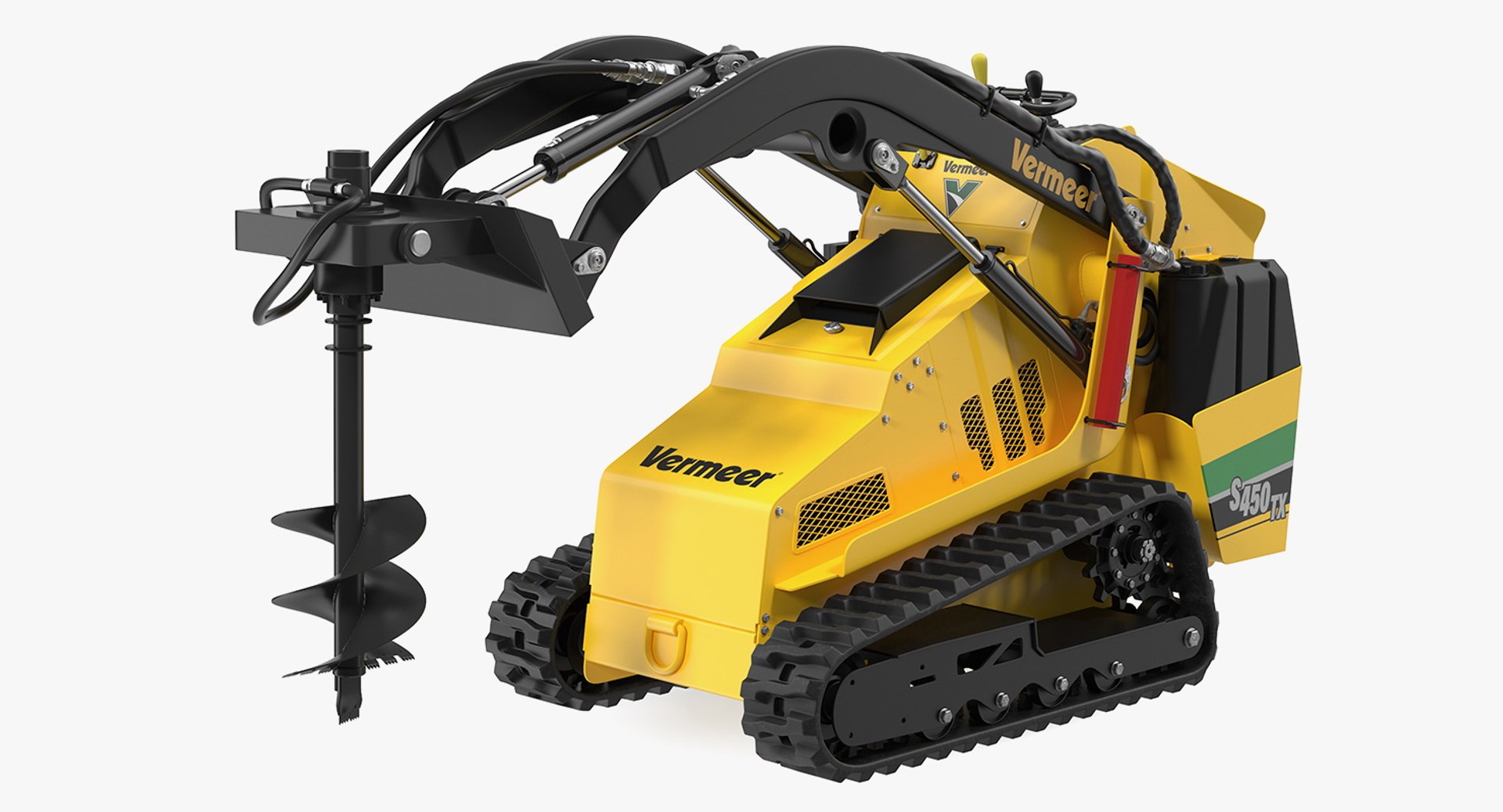 Vermeer S450TX with Auger Drill Clean Rigged 3D model preview