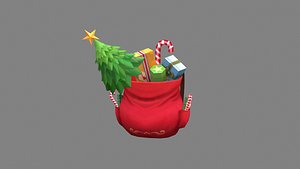 cartoon christmas backpack A - Santa Claus gift bag