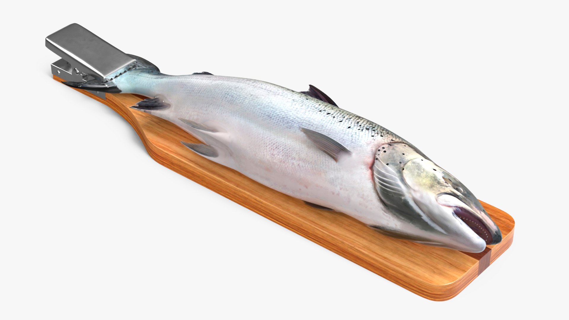 Fillet Board with Salmon 3D model preview