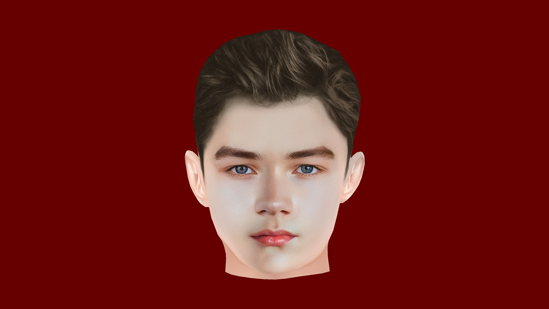 3D Levi Miller Head Low Poly Head For Game Lowpoly TurboSquid 2191474