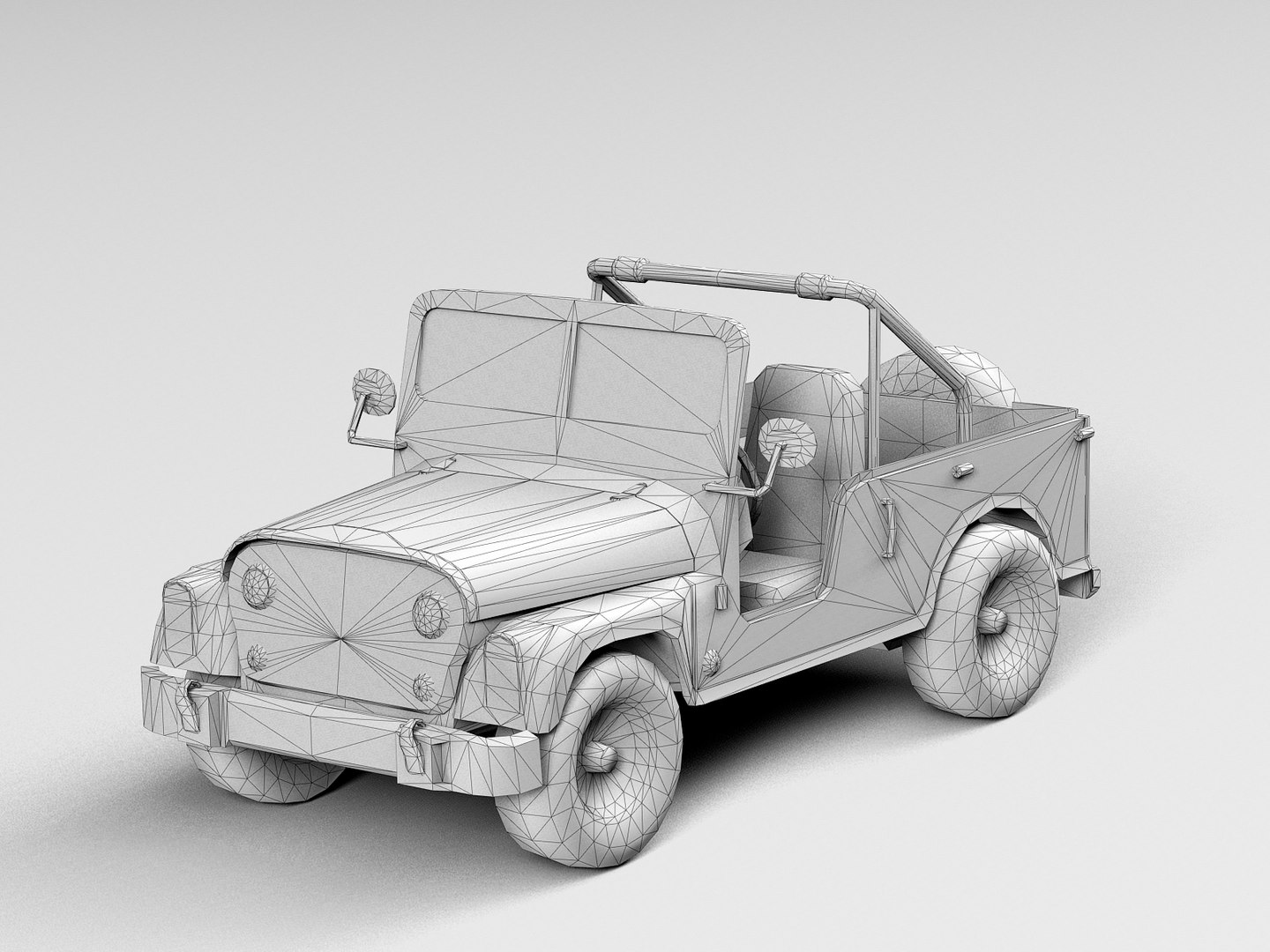 Old Military Jeep Car Games 3D Model - TurboSquid 1478298