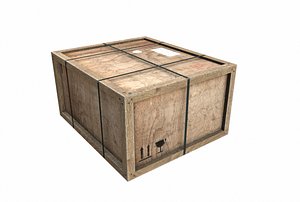 old wooden cargo crate 3D