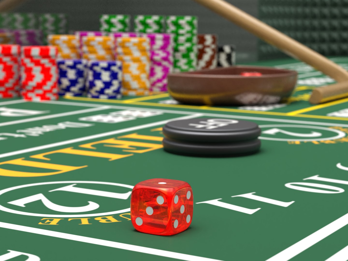 Craps Table 3D Model - TurboSquid 1765290