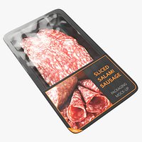 Salami sausage sliced in packaging