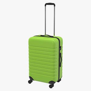 3d plastic trolley luggage bag model
