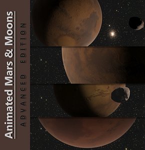 3d model of moons animation mars planet
