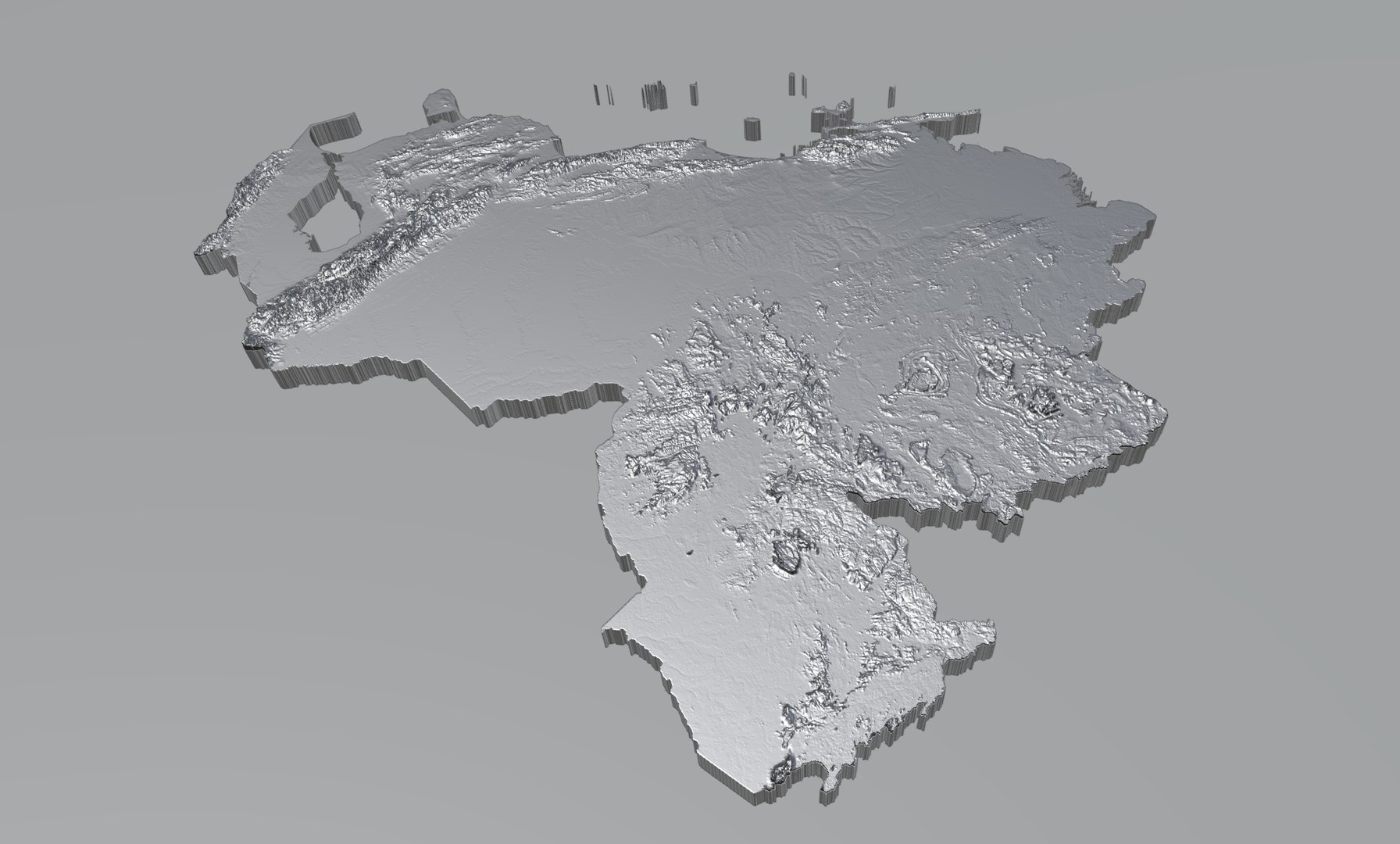 Venezuela Terrain Map 3D Model - TurboSquid 2337645