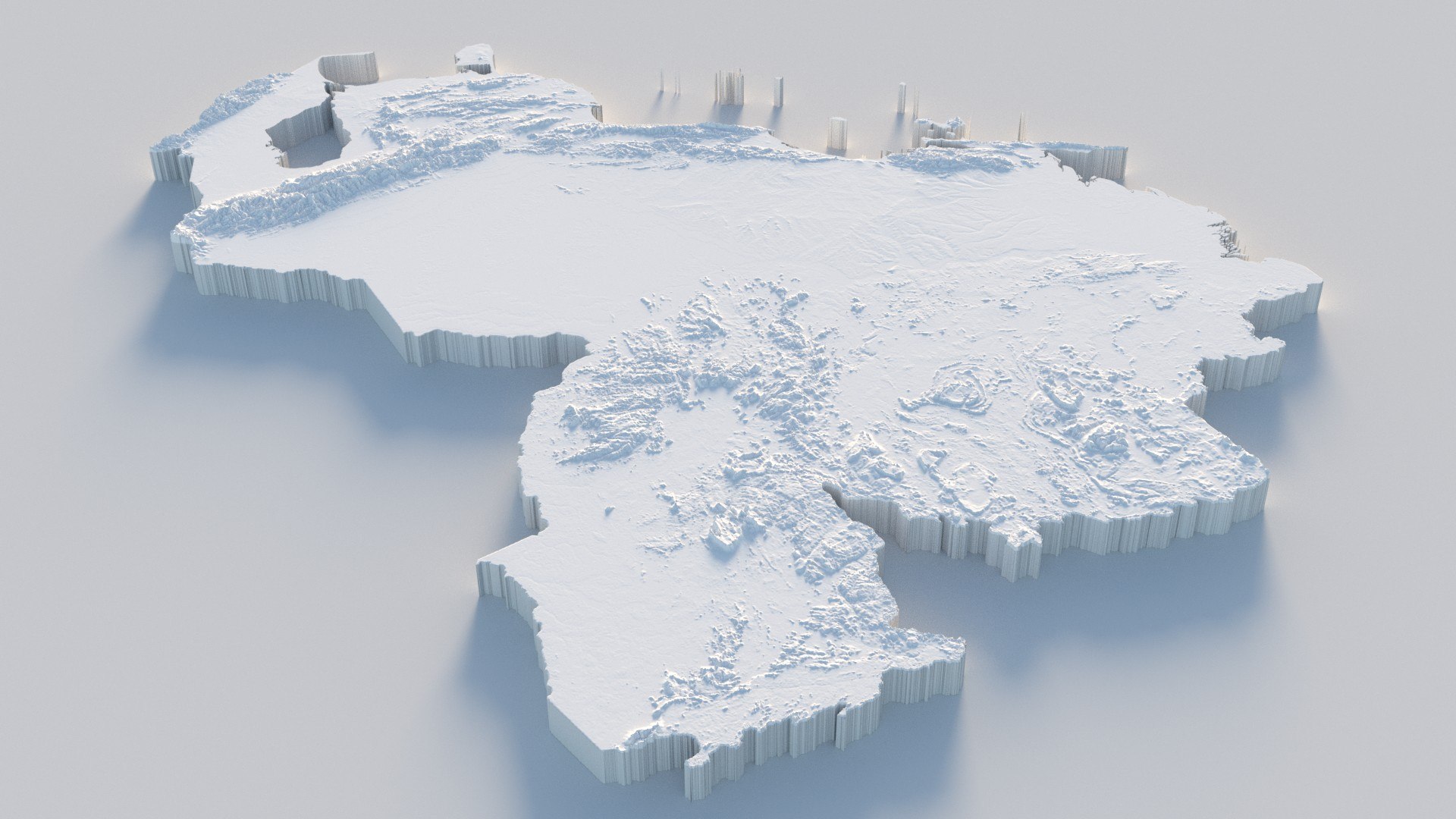 Venezuela Terrain Map 3D Model - TurboSquid 2337645