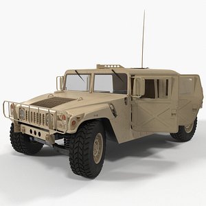 Military Humvee Vehicle Rigged for Cinema 4D