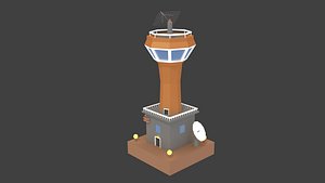 Low Poly Cartoony Space Colony Tower