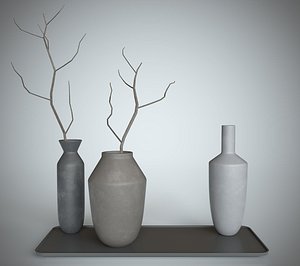 Vases on plate