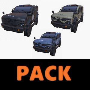 car armored swat pack 3D model