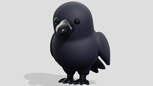 Cartoon black raven 3D