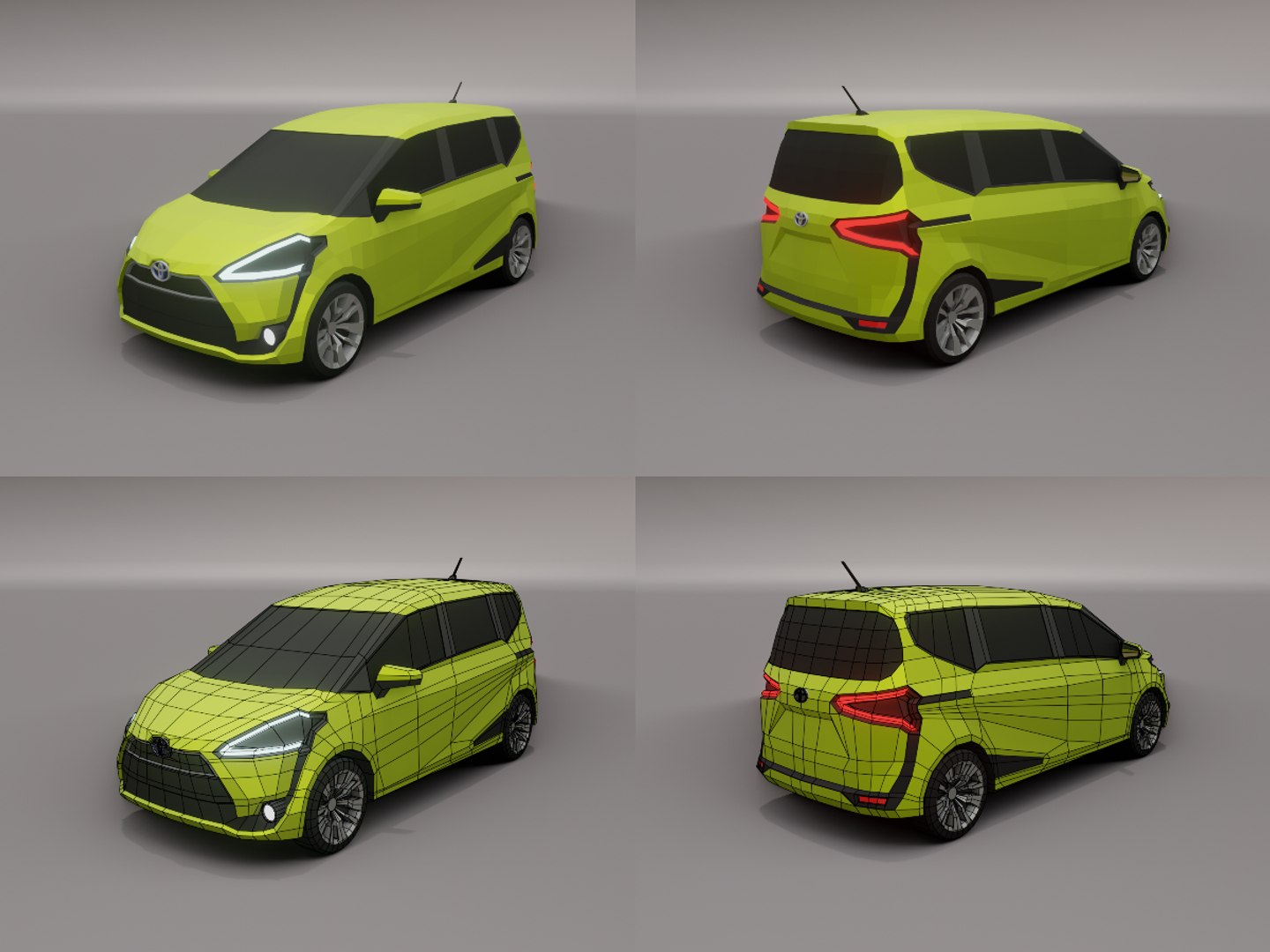 collection of 50 low poly cars 3D model https://p.turbosquid.com/ts-thumb/sY/dqHRDB/rp/toyotasienta/png/1624728985/1920x1080/fit_q87/d42492e7353d170500a3cd7b952195d48fb4b634/toyotasienta.jpg