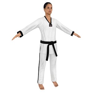 3D female taekwondo woman model