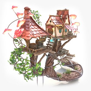 Subdivision LowPoly Fairy Treehouse