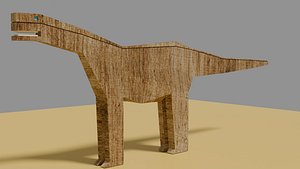 3D model Wooden toy dinosaur