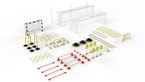 Soccer Training Equipment Pack - Football Drill Kit 3D model
