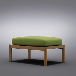 Crate and Barrel - Regatta Ottoman with Sunbrella Cilantro Cushion