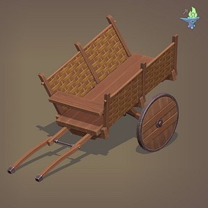 3D model medieval cart
