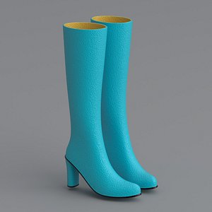 Knee Boots Sky blue 3D model