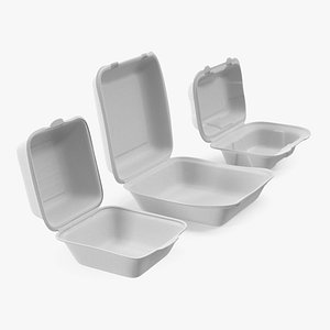 Open Food Container Set 3D