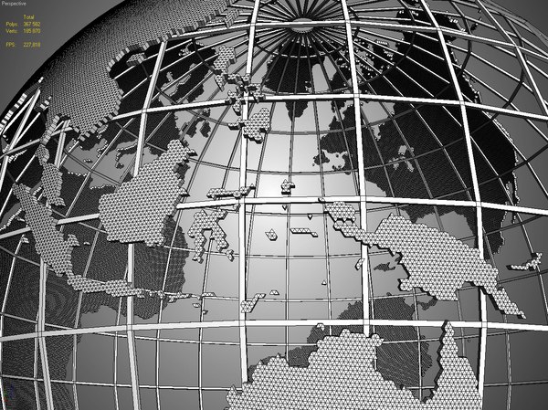 polygonal globe 3d model