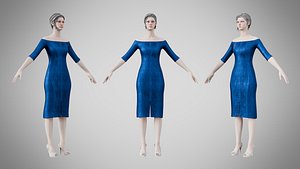 Dress 14 Sapphire Velvet With Design