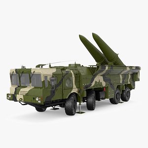 3D model Iskander SS-26 Stone in Camouflage Colored Rigged