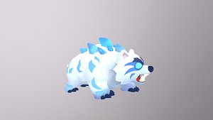 Lowpoly Stylized Ice Bear Rigged and Animated Low-poly 3D model 3D model