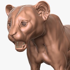 3D Cheetah Cub Primary Forms Zbrush Sculpt