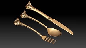 fork spoon knife 3D model