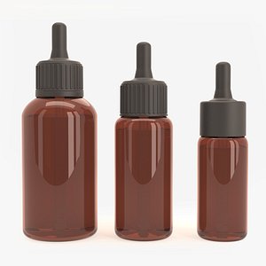 Glass Bottles With Pipette 3D model