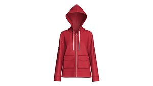 Girls Zip-Up Hooded Jacket With Utility Pocket model