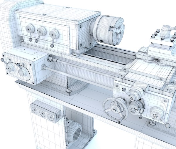 3D model TV4 Lathe machine - Industrial machine tool Gray - TurboSquid ...