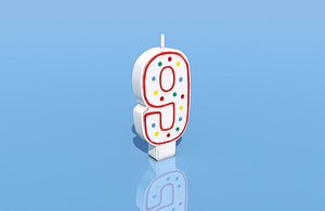 birthday 9 candle 3D model