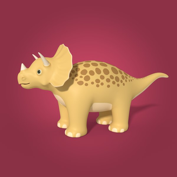 Jogo de Triceratops realista pronto baixo poli Modelo 3D $68