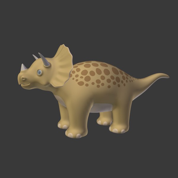 Jogo de Triceratops realista pronto baixo poli Modelo 3D $68