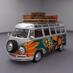 3D model Volkswagen T1 Samba 1965