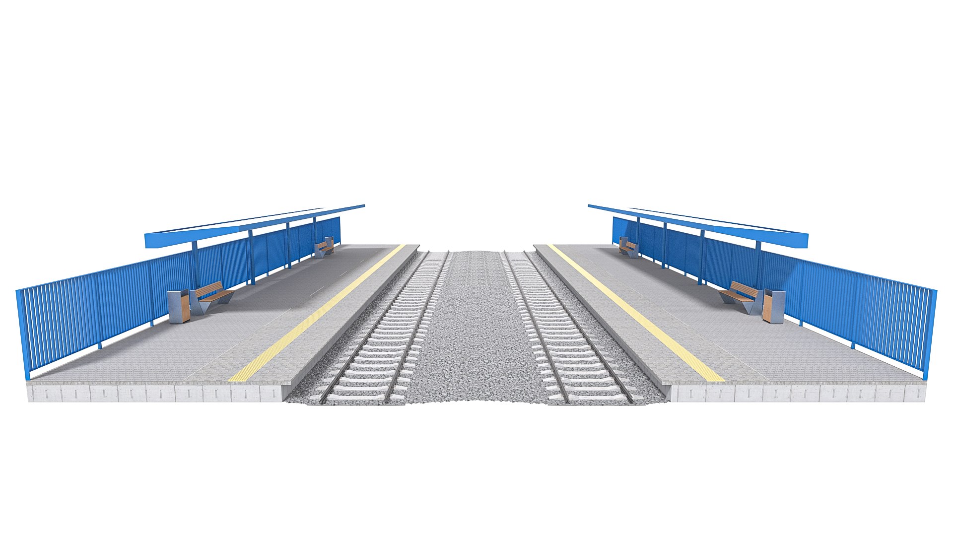 Train Platform Modules 01 3D Model - TurboSquid 2297338
