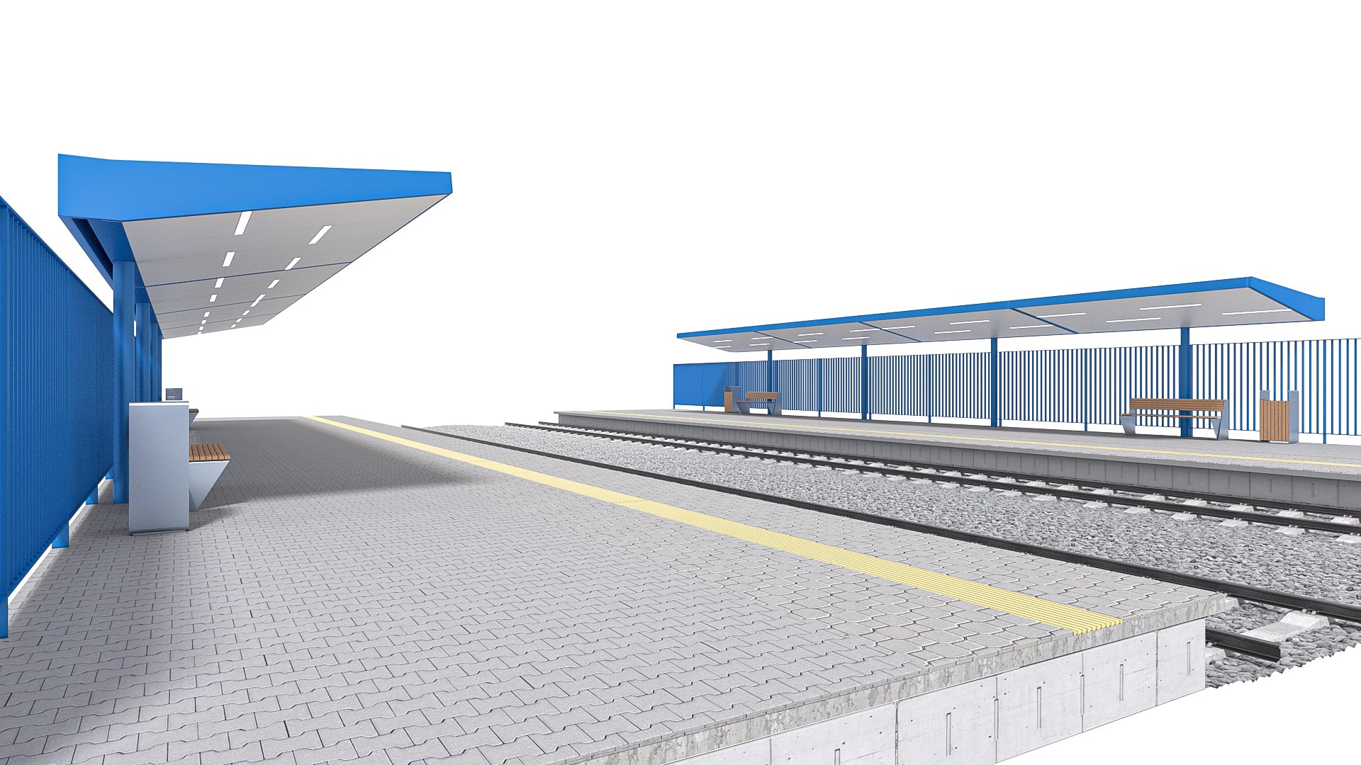 Train Platform Modules 01 3D Model - TurboSquid 2297338