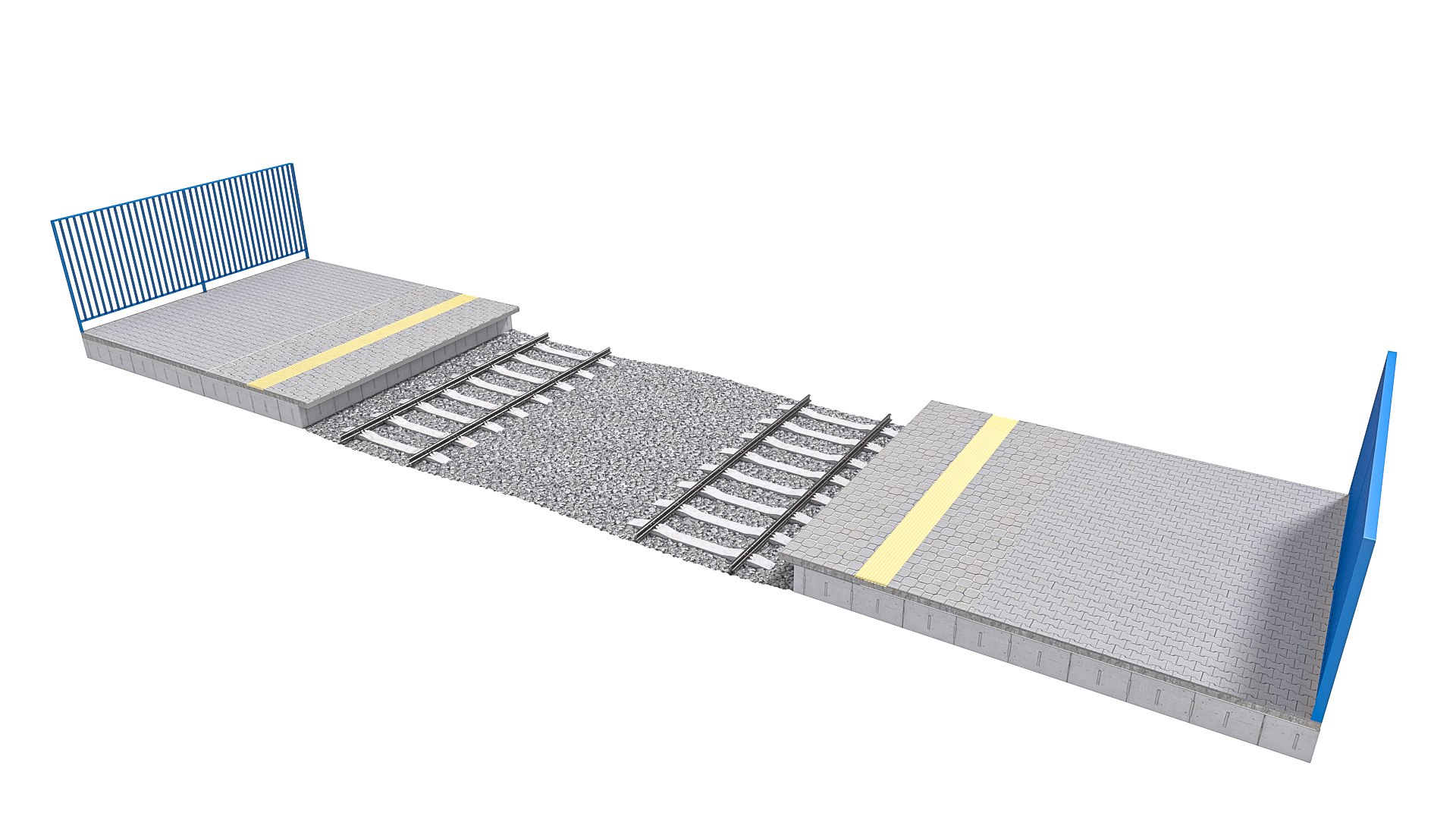 Train Platform Modules 01 3D Model - TurboSquid 2297338