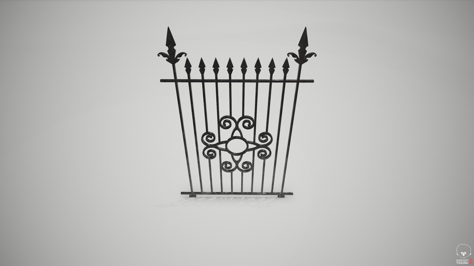 Ornate Wrought Iron Fence Design 1 3D TurboSquid 2114282