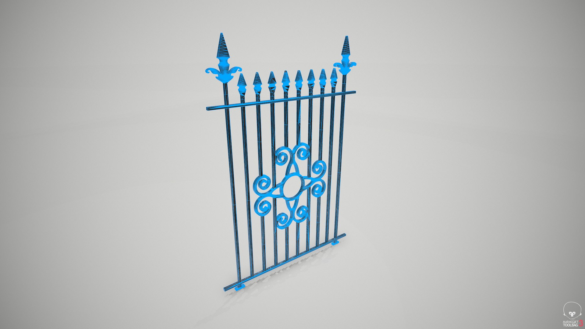 Ornate Wrought Iron Fence Design 1 3d Turbosquid 2114282