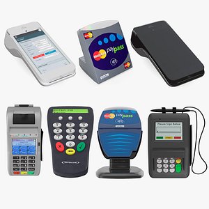 Credit Card Terminals Collection 3 3D