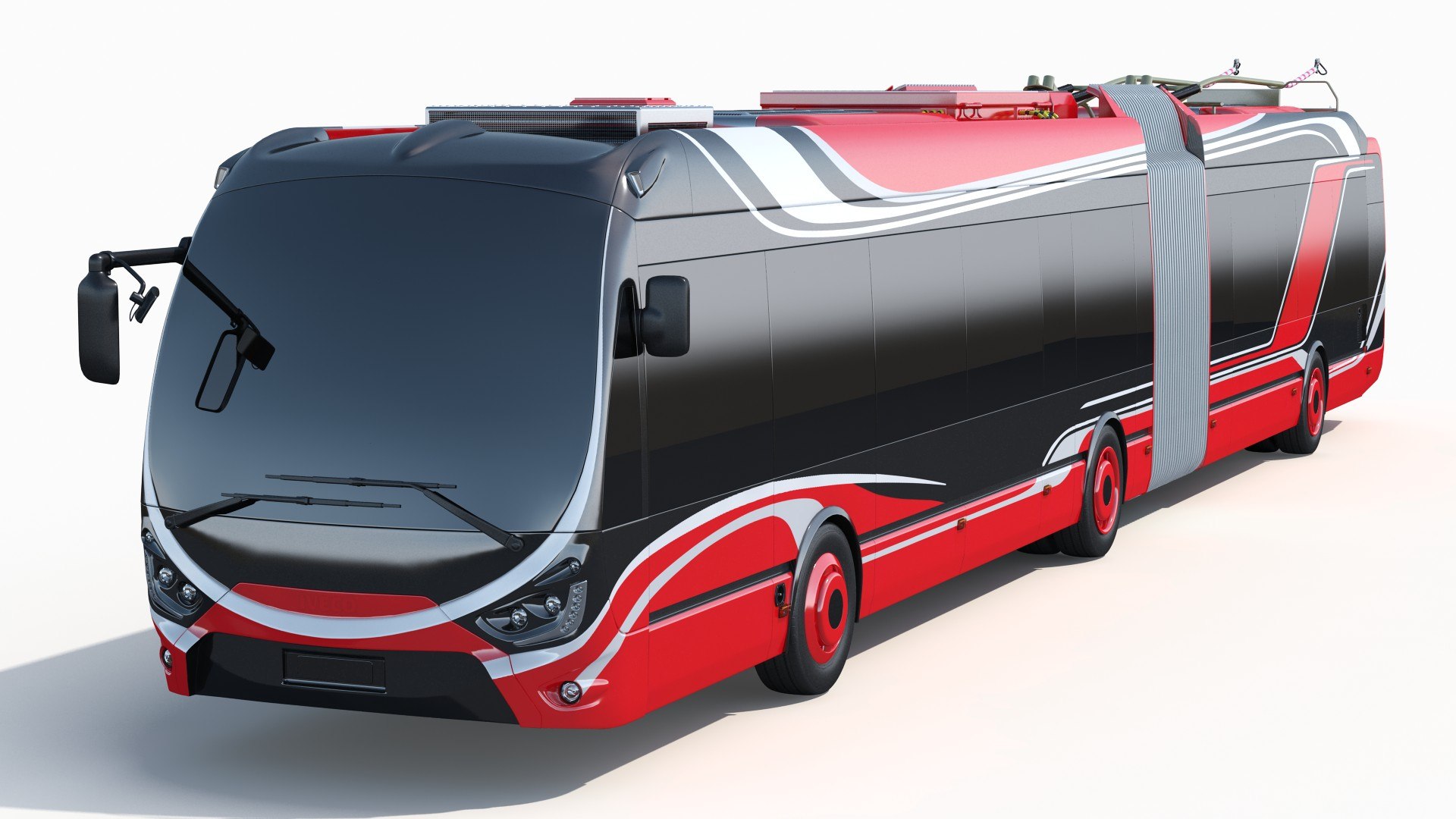 Electric Hybrid Trolleybus Simple Interior 3D model preview