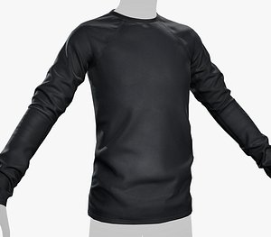 Black Long Sleeve T-Shirt 3D model